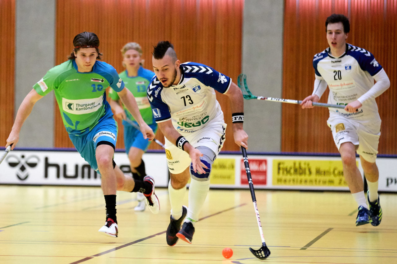 Herren NLB 
Zug United - Floorball Thurgau Resultat11 : 7 
am 8. Januar 2017 in der Sporthalle Zug 
Bild: Michael Peter