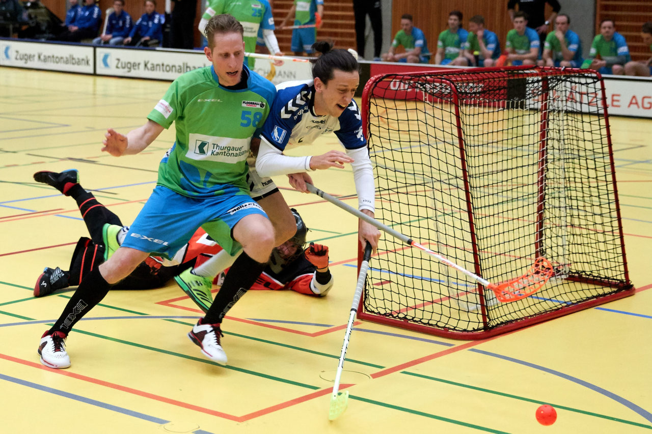 Herren NLB 
Zug United - Floorball Thurgau Resultat11 : 7 
am 8. Januar 2017 in der Sporthalle Zug 
Bild: Michael Peter