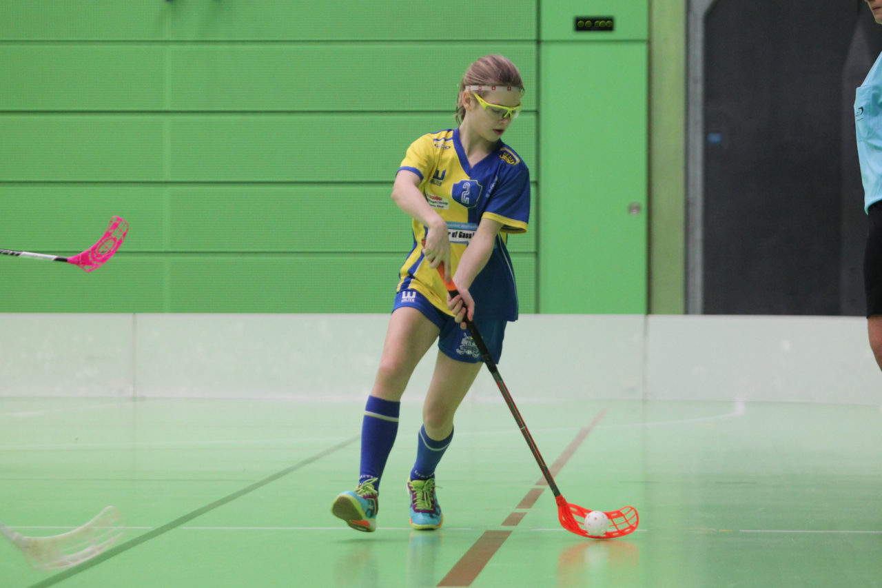 Hardau (Zürich), 28.01.2017, Unihockey Juniorinnen C 8. Runde, Unihockey Limmattal I - UHC Dietlikon, Lena Fleischlin (Nr. 2, UHC Dietlikon) am Ball

(Claudio Schwarz, unihockey-fotos.ch)
