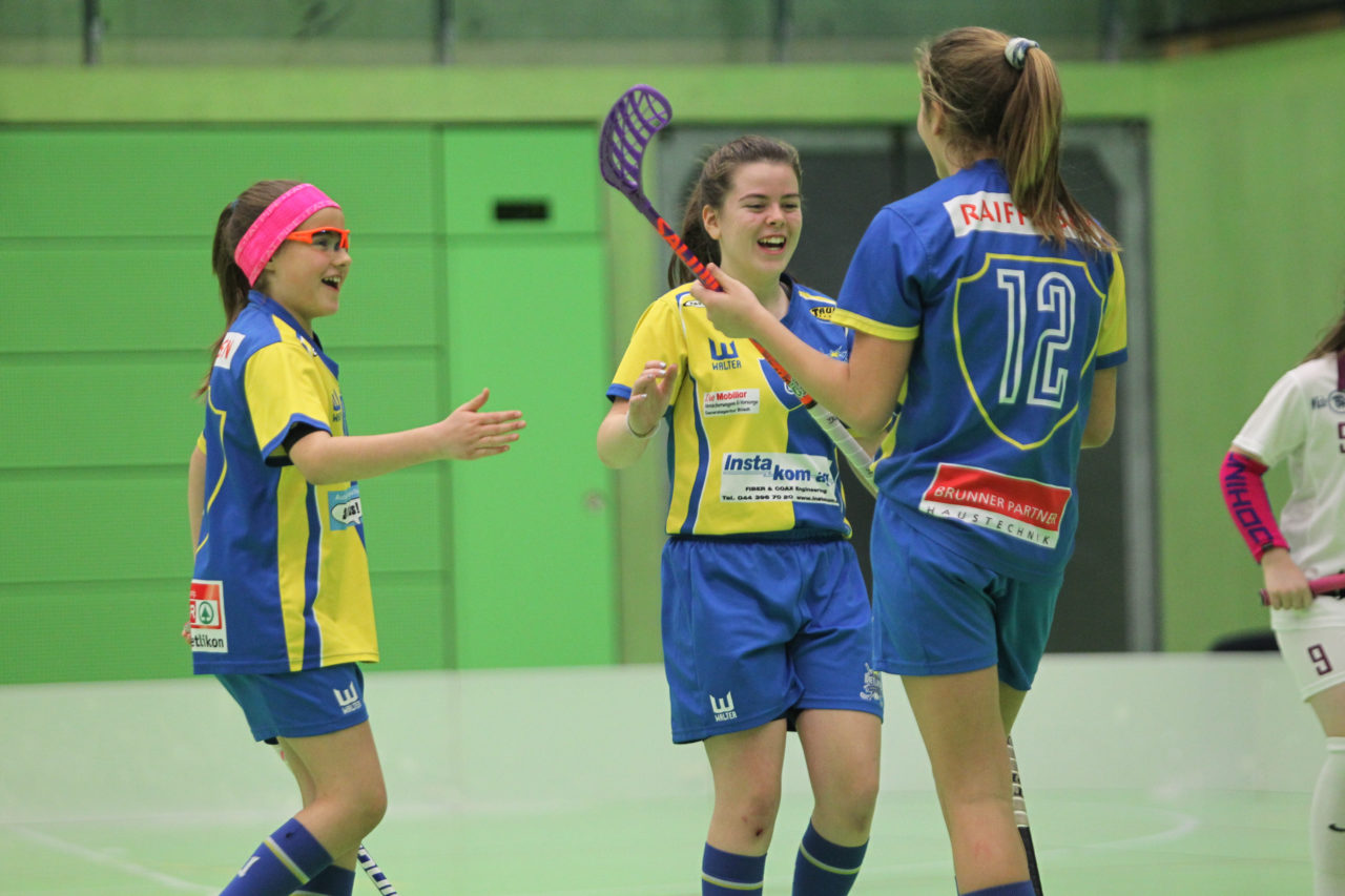 Hardau (Zürich), 28.01.2017, Unihockey Juniorinnen C 8. Runde, Unihockey Limmattal I - UHC Dietlikon, Torjubel UHC Dietlikon

(Claudio Schwarz, unihockey-fotos.ch)