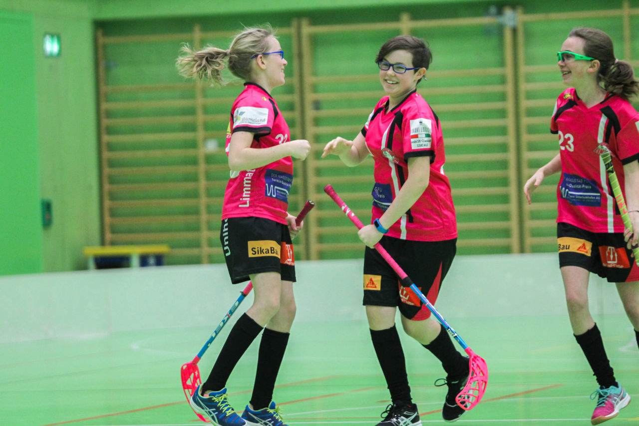 Hardau (Zürich), 28.01.2017, Unihockey Juniorinnen C 8. Runde, Unihockey Limmattal I - UHC Dietlikon, Torjubel von Limmattal

(Claudio Schwarz, unihockey-fotos.ch)