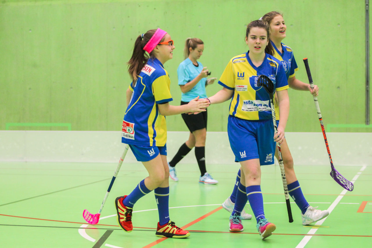 Hardau (Zürich), 28.01.2017, Unihockey Juniorinnen C 8. Runde, Unihockey Limmattal I - UHC Dietlikon, Torjubel UHC Dietlikon

(Claudio Schwarz, unihockey-fotos.ch)