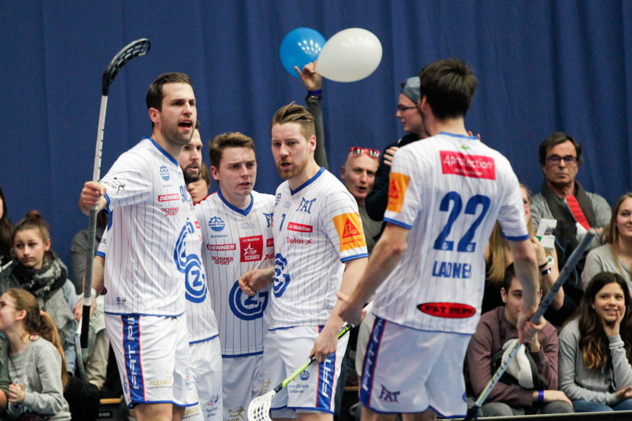 25.2.2017; Bern; Unihockey Cupfinal Herren 2017; GC Unihockey - HC Rychenberg Winterthur; GC-Jubel
 
(Claudio Thoma/freshfocus)