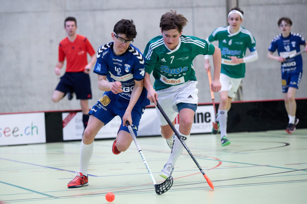 Zug United Junioren U16A 
Zug United - UHC Waldkirch St Gallen Resultat  5 : 2 
am 19. Februar 2017 in der Sporthalle Dormatt in Rotkreuz 
Bild: Michael Peter