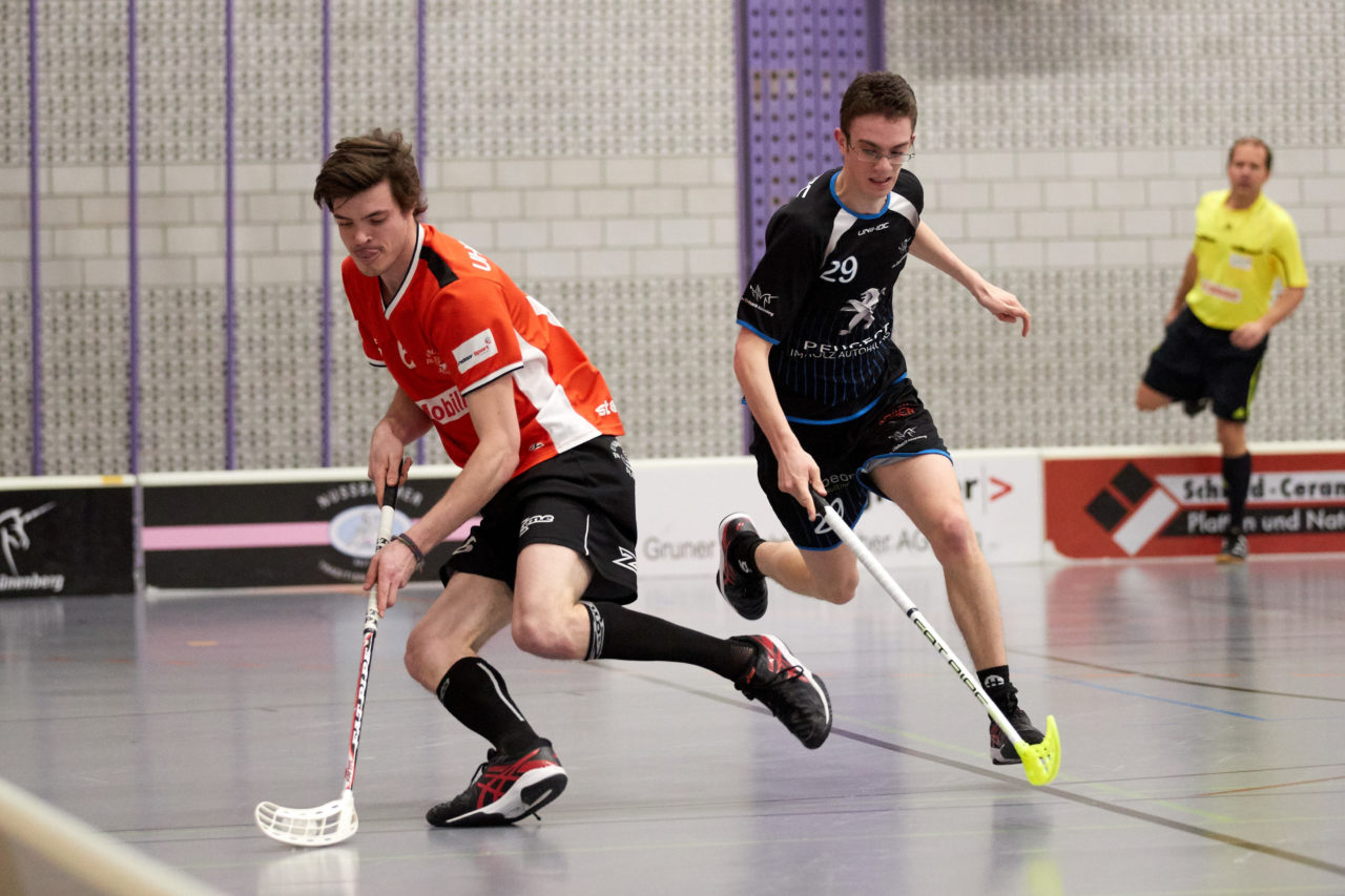 UHC Einhorn Hünenberg - UHC JW Sursee 86 Resultat 4 : 3 
am 19. Februar 2017 in der Sporthalle Ehret in Hünenberg 
Bild: Michael Peter