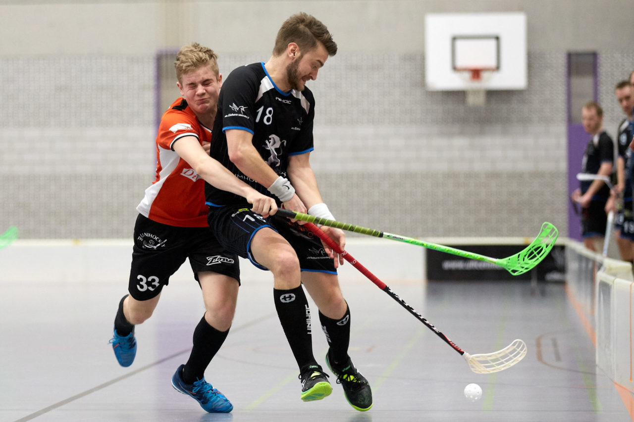 UHC Einhorn Hünenberg - UHC JW Sursee 86 Resultat 4 : 3 
am 19. Februar 2017 in der Sporthalle Ehret in Hünenberg 
Bild: Michael Peter
