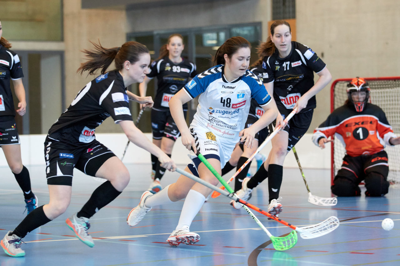 Zug United Damen NLA
Zug United - Wizards Bern Burgdorf 
Resultat 4 : 10 am 4. März 2017 in der Sporthalle Schönenbühl in Unterägeri 
Bild: Michael Peter