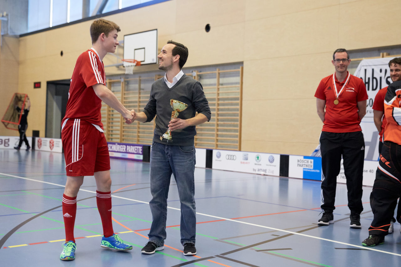 Junioren U17 Trophy Finalturnier mit den Teams U17 Zentral, U17 West, U17 Ost,  Zug United U18, Zürich United B18 und Team Bern am 29. und 30. April 2017 in der Sporthalle Hofmatt in Oberägeri 
Bild: Michael Peter