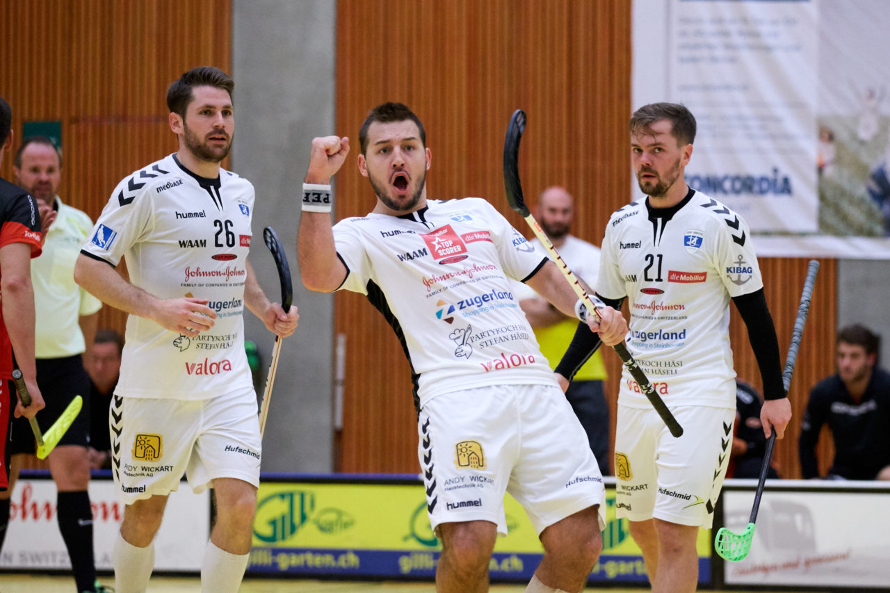 Zug United Herren NLA
Zug United - UHC Uster 
Resultat 8 : 5 am 23. September 2017 in der Sporthalle in Zug 
Bild: Michael Peter