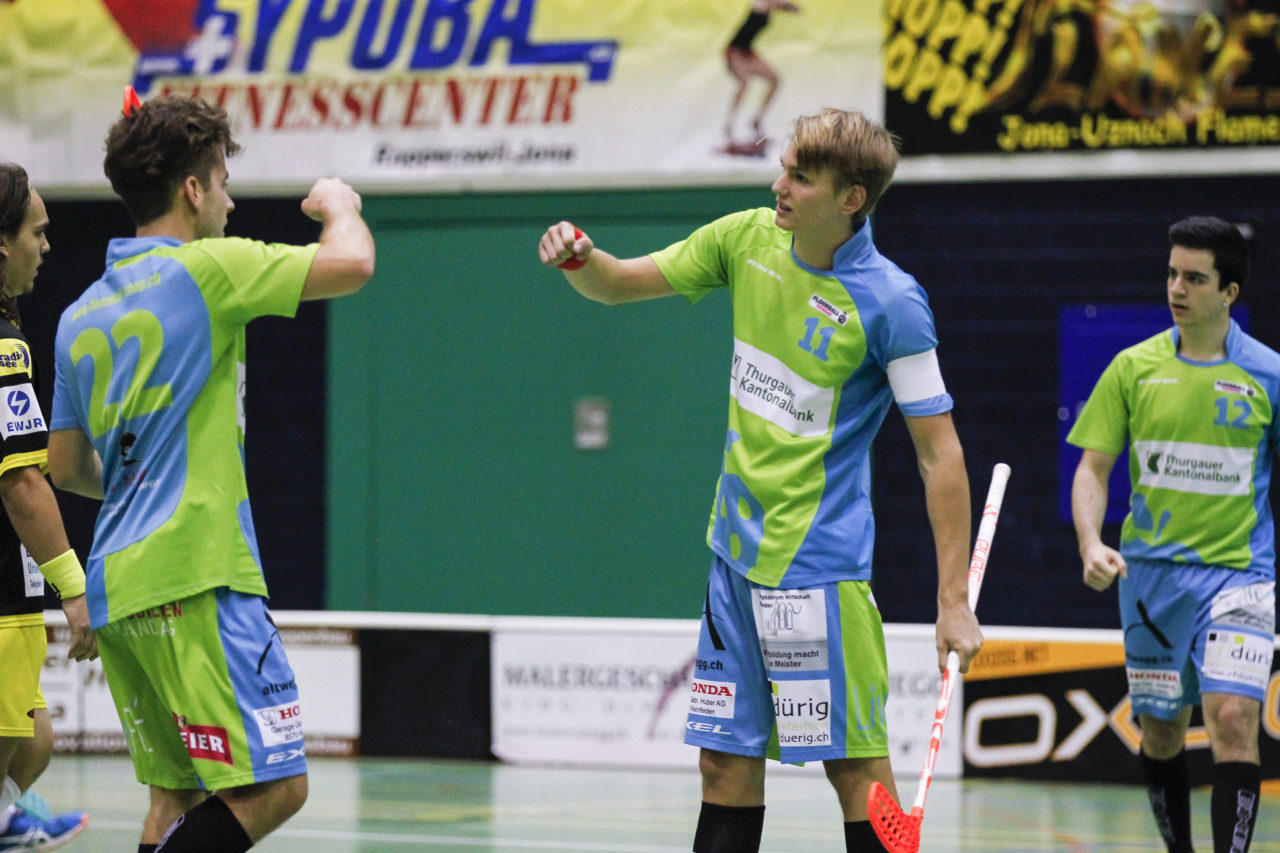 (8.10.2017; Jona Uznach Flames - Floorball Thurgau; Sporthalle Gruenfeld, Jona)
Photos: www.unihockey-fotos.ch Claudio Thoma