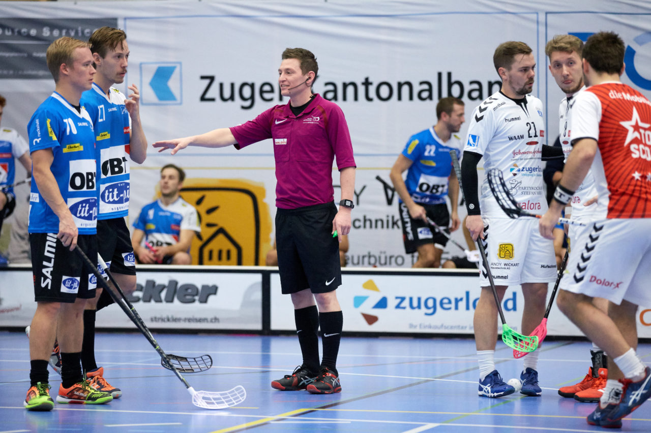 Zug United Herren NLA
Zug United - Kloten-Bülach Jets 
Resultat 6 : 5 am 11. November 2017 in der Sporthalle Schönenbühl in Unterägeri 
Bild: Michael Peter