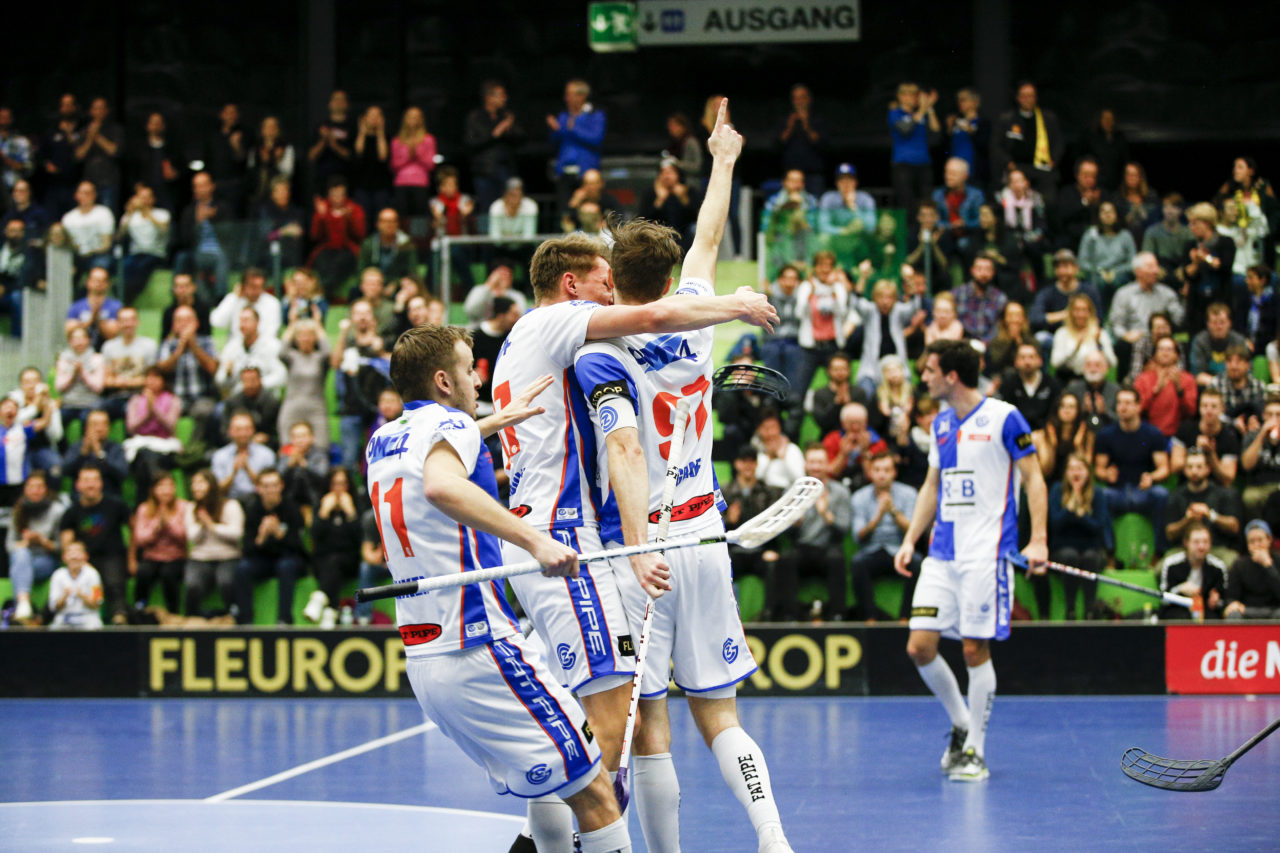 GC Jubel.

(Cup Halbfinale; GC - HC Rychenberg Winterthur; 12.1.2018,; Sporthalle Hardau, Zuerich)
Photos: www.unihockey-fotos.ch / Claudio Thoma