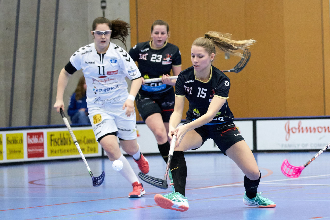 Zug United Damen NLA
Zug United - Red Ants Rychenberg Winterthur 
Resultat 1 : 11 am 20. Januar 2018 in der Sporthalle  Schönenbühl in Unterägeri 
Bild: Michael Peter