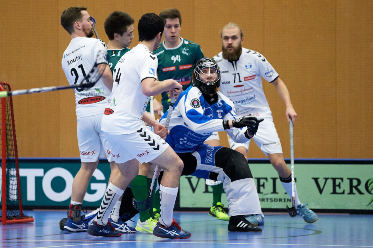 Zug United Herren NLA
Zug United - SV Wiler-Ersigen 
Resultat 4 : 6 am 14. Januar 2018 in der Sporthalle  Schönenbühl in Unterägeri 
Bild: Michael Peter