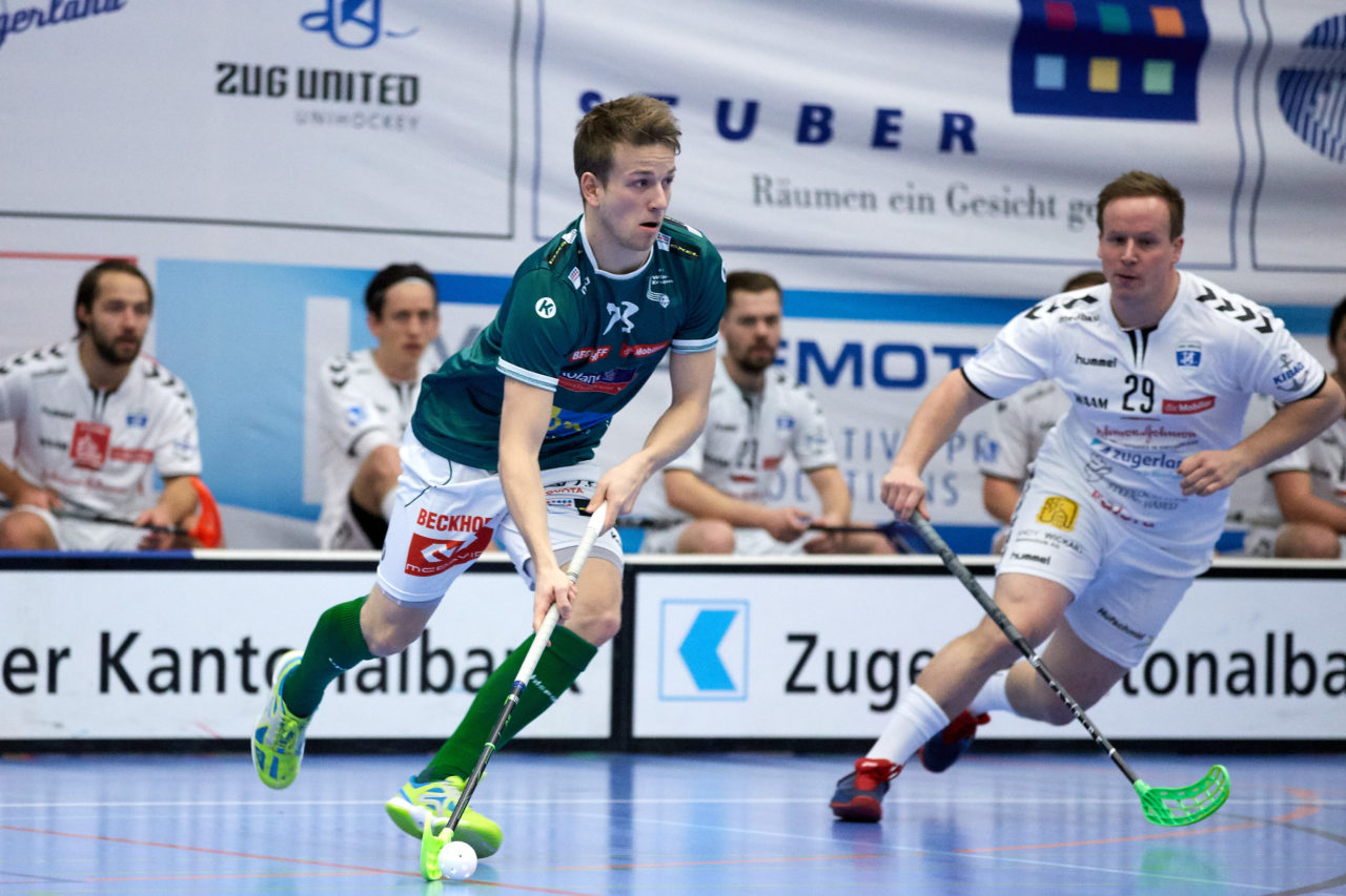 Zug United Herren NLA
Zug United - SV Wiler-Ersigen 
Resultat 4 : 6 am 14. Januar 2018 in der Sporthalle  Schönenbühl in Unterägeri 
Bild: Michael Peter