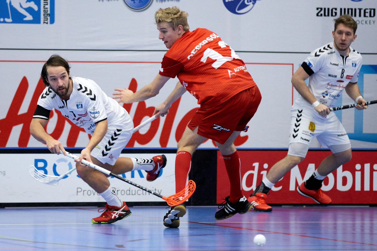 Zug United Herren NLA
Zug United - UHC Thun 
Resultat 8 : 4 am 20. Januar 2018 in der Sporthalle  Schönenbühl in Unterägeri 
Bild: Michael Peter