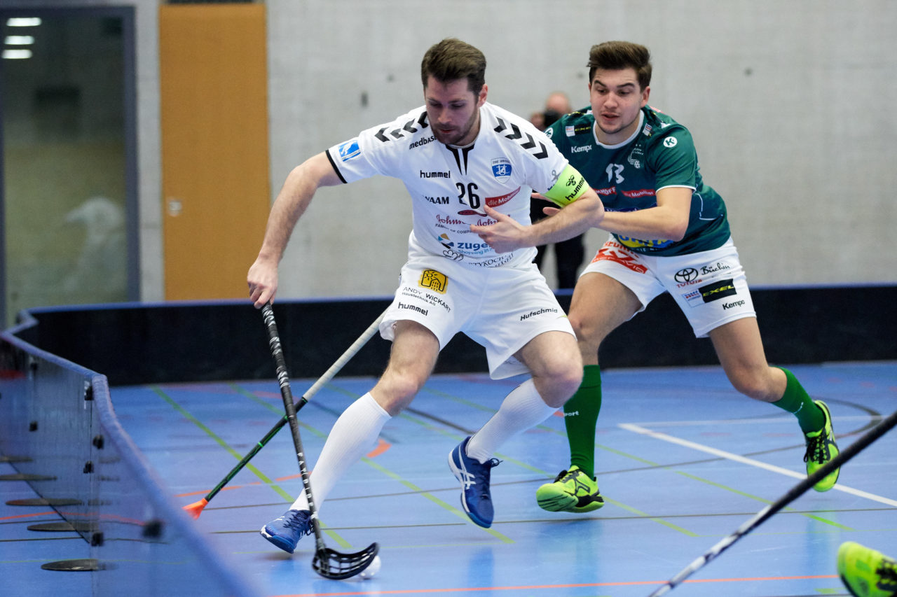 Zug United Herren NLA
Zug United - SV Wiler-Ersigen 
Resultat 4 : 6 am 14. Januar 2018 in der Sporthalle  Schönenbühl in Unterägeri 
Bild: Michael Peter