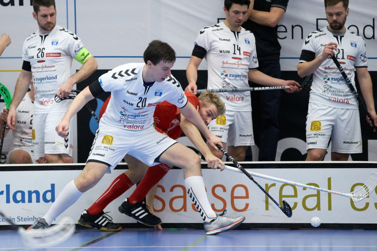 Zug United Herren NLA
Zug United - UHC Thun 
Resultat 8 : 4 am 20. Januar 2018 in der Sporthalle  Schönenbühl in Unterägeri 
Bild: Michael Peter