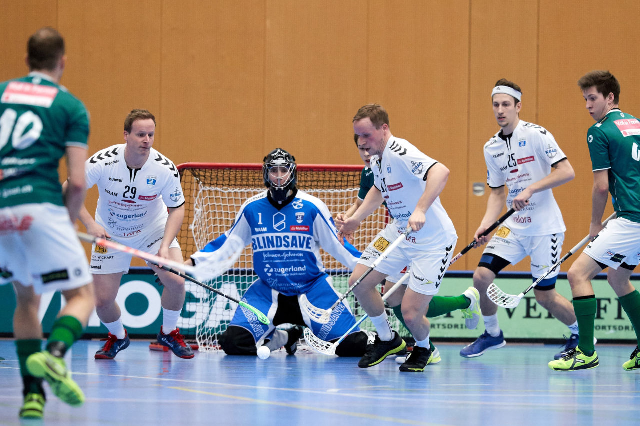 Zug United Herren NLA
Zug United - SV Wiler-Ersigen 
Resultat 4 : 6 am 14. Januar 2018 in der Sporthalle  Schönenbühl in Unterägeri 
Bild: Michael Peter