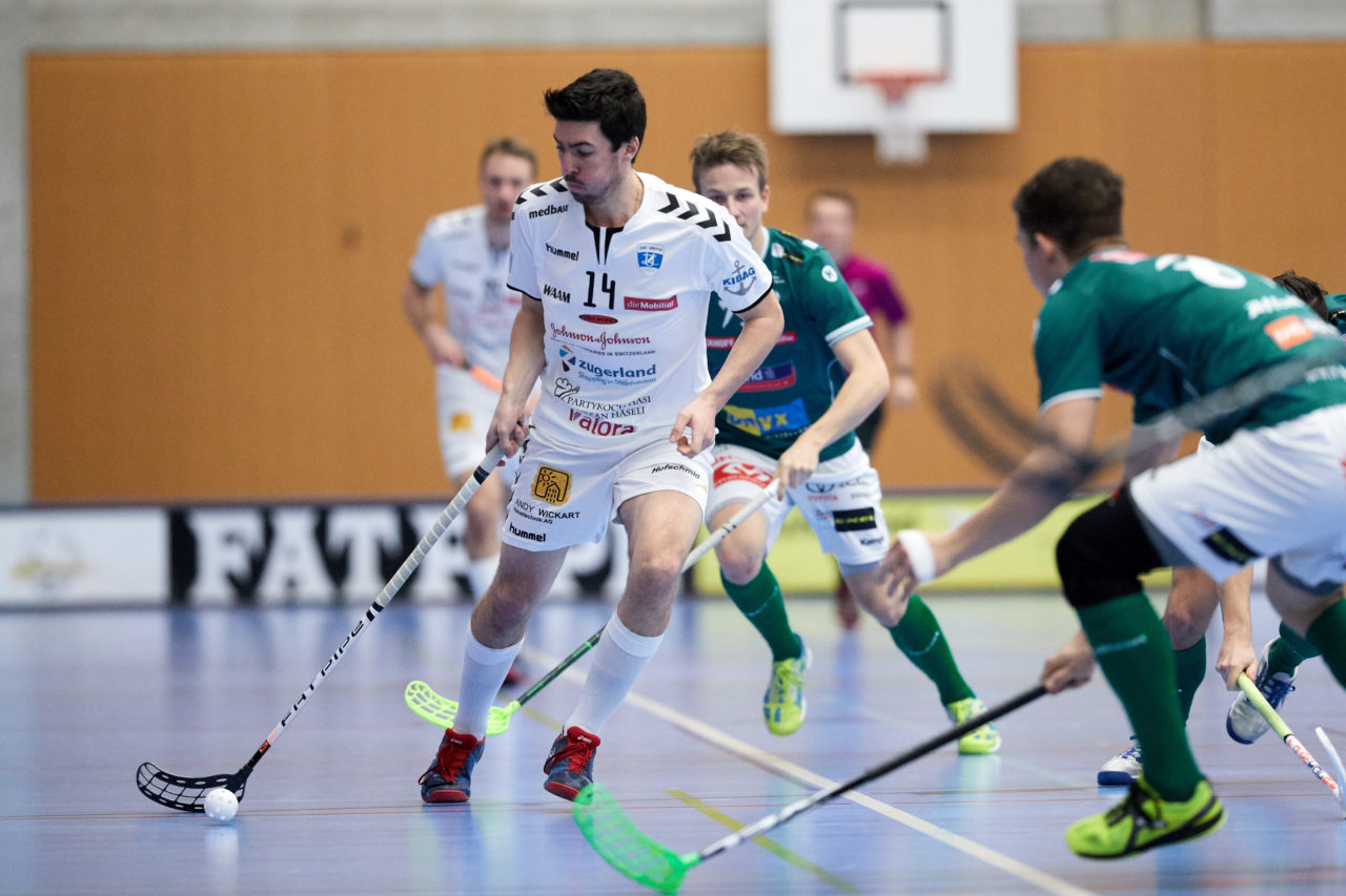 Zug United Herren NLA
Zug United - SV Wiler-Ersigen 
Resultat 4 : 6 am 14. Januar 2018 in der Sporthalle  Schönenbühl in Unterägeri 
Bild: Michael Peter