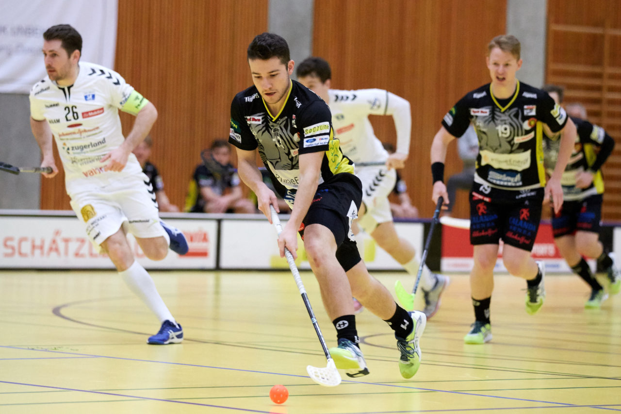 Zug United Herren NLA
Zug United - Unihockey Tigers Langnau 
Resultat 8 : 11 am 6. Januar 2018 in der Sporthalle in Zug 
Bild: Michael Peter