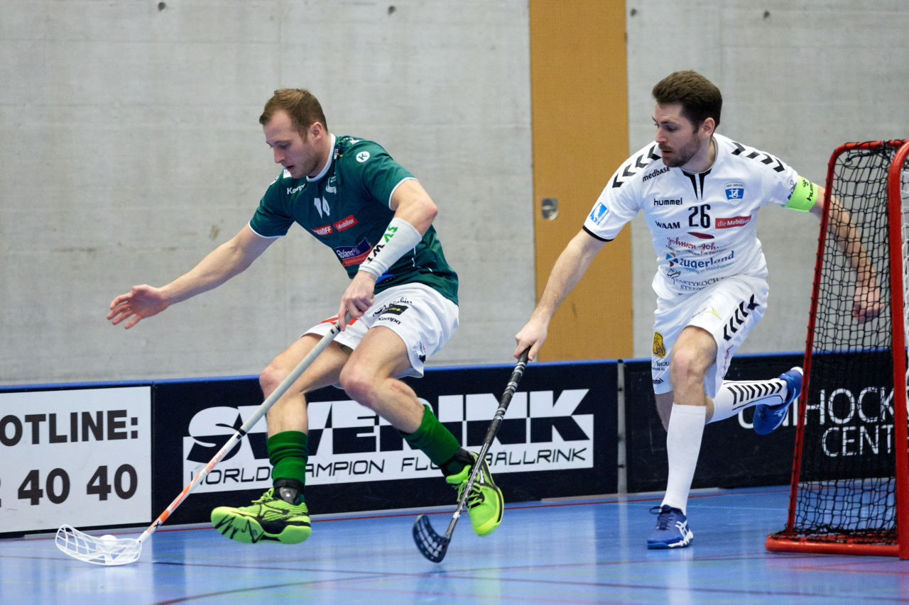 Zug United Herren NLA
Zug United - SV Wiler-Ersigen 
Resultat 4 : 6 am 14. Januar 2018 in der Sporthalle  Schönenbühl in Unterägeri 
Bild: Michael Peter