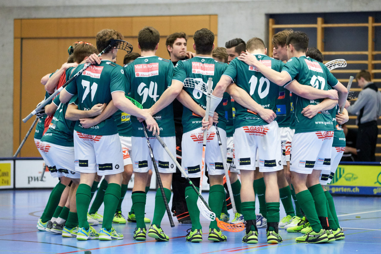 Zug United Herren NLA
Zug United - SV Wiler-Ersigen 
Resultat 4 : 6 am 14. Januar 2018 in der Sporthalle  Schönenbühl in Unterägeri 
Bild: Michael Peter