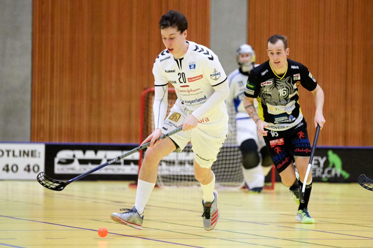 Zug United Herren NLA
Zug United - Unihockey Tigers Langnau 
Resultat 8 : 11 am 6. Januar 2018 in der Sporthalle in Zug 
Bild: Michael Peter