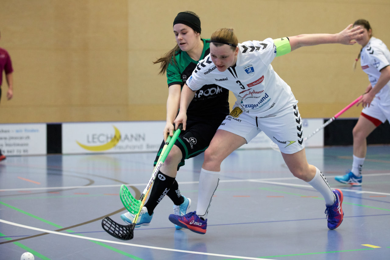 Zug United Damen NLA 
Zug United - UHC Waldkirch St Gallen 
Resultat 3 :4 nach Verlängerung am 17. Februar 2018 in der Sporthalle  Hofmatt in Oberägeri 
Bild: Michael Peter