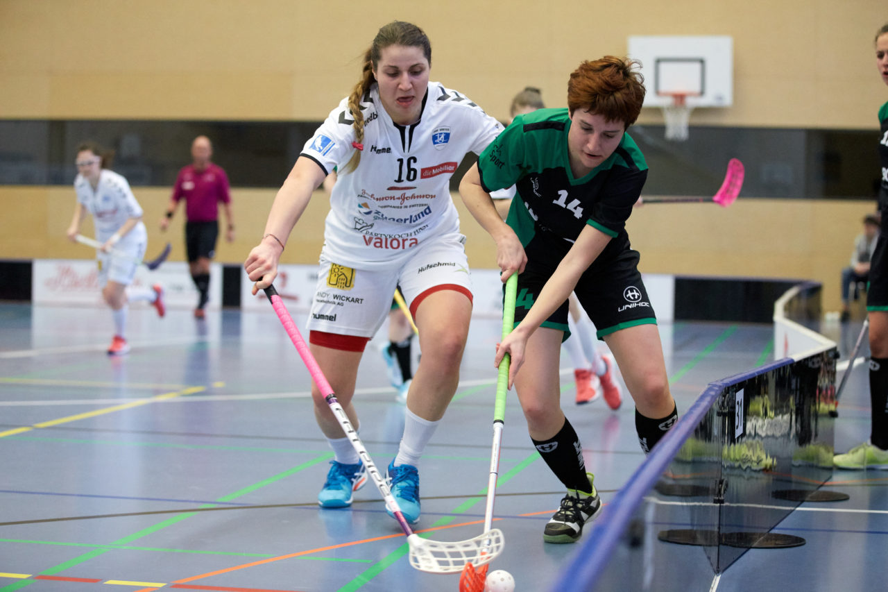 Zug United Damen NLA 
Zug United - UHC Waldkirch St Gallen 
Resultat 3 :4 nach Verlängerung am 17. Februar 2018 in der Sporthalle  Hofmatt in Oberägeri 
Bild: Michael Peter