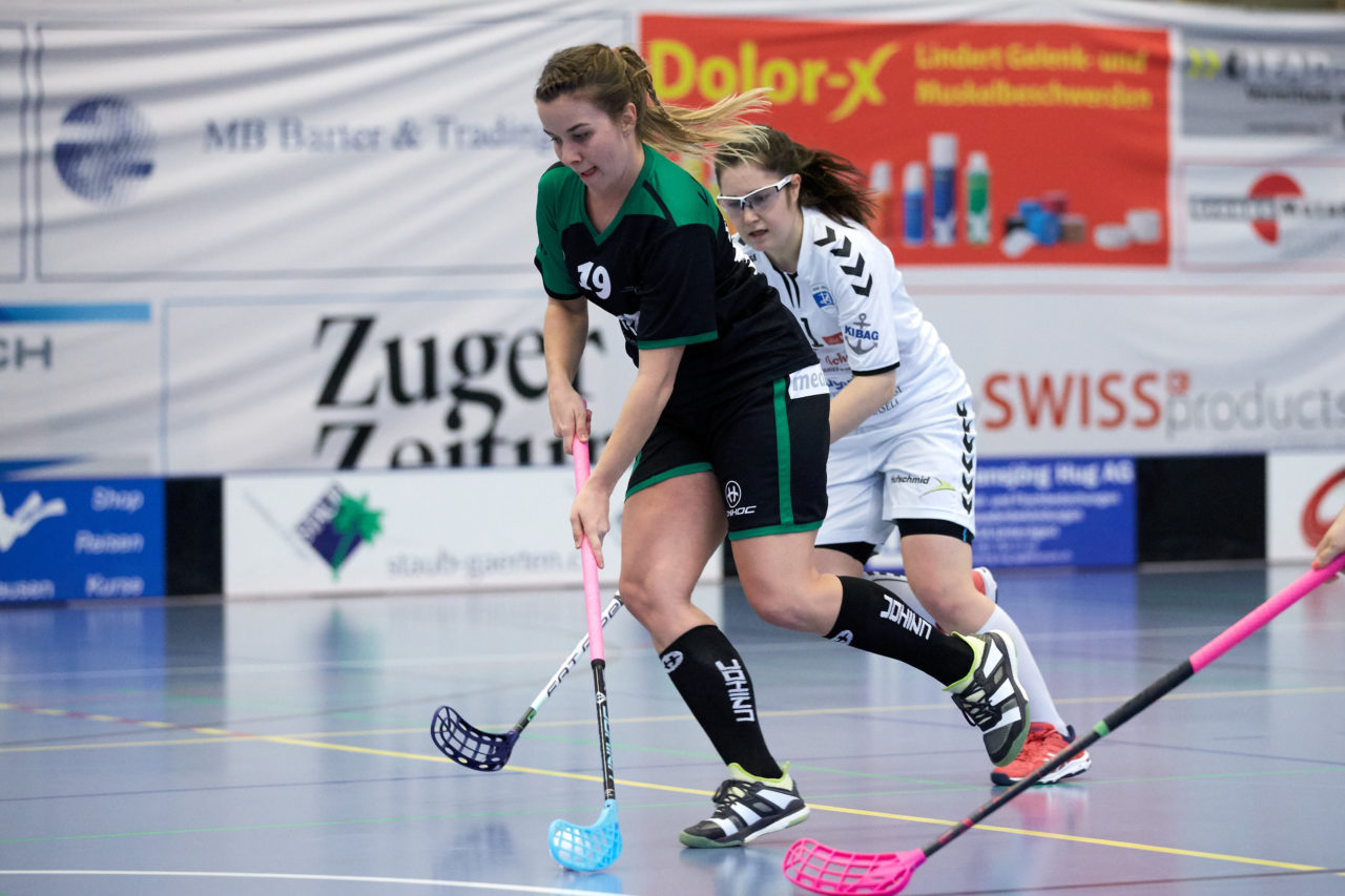 Zug United Damen NLA 
Zug United - UHC Waldkirch St Gallen 
Resultat 3 :4 nach Verlängerung am 17. Februar 2018 in der Sporthalle  Hofmatt in Oberägeri 
Bild: Michael Peter