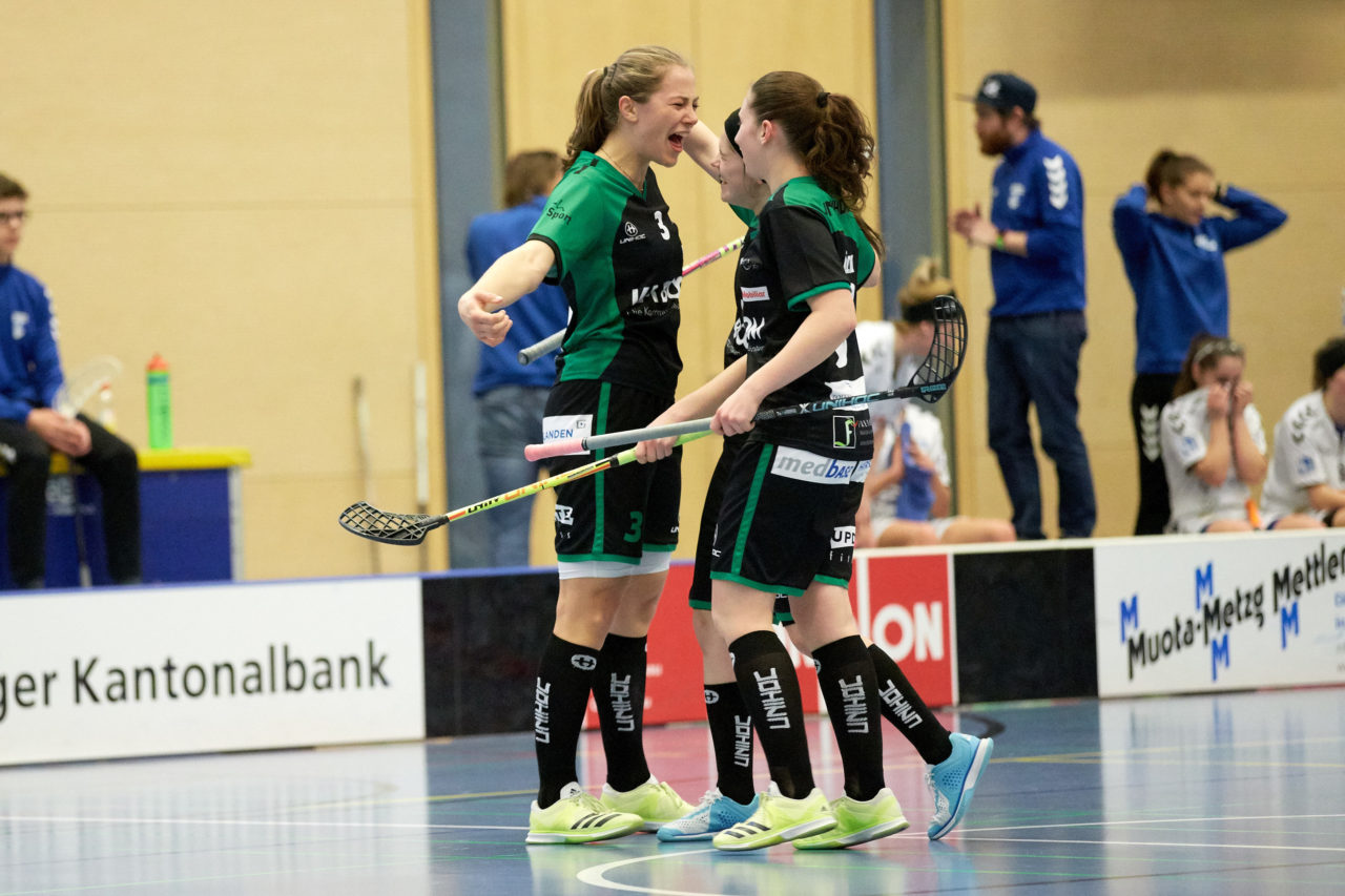 Zug United Damen NLA 
Zug United - UHC Waldkirch St Gallen 
Resultat 3 :4 nach Verlängerung am 17. Februar 2018 in der Sporthalle  Hofmatt in Oberägeri 
Bild: Michael Peter