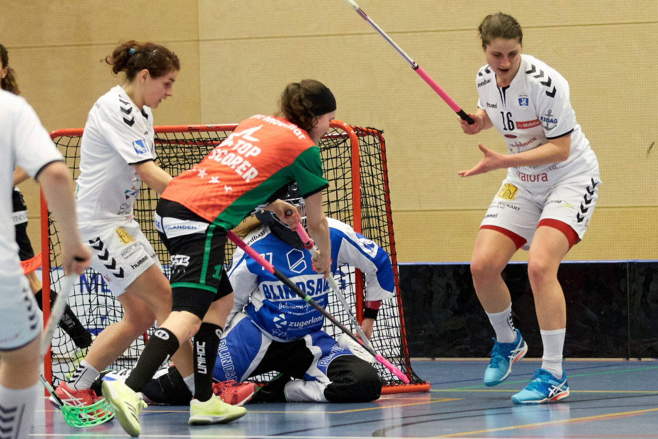 Zug United Damen NLA 
Zug United - UHC Waldkirch St Gallen 
Resultat 3 :4 nach Verlängerung am 17. Februar 2018 in der Sporthalle  Hofmatt in Oberägeri 
Bild: Michael Peter
