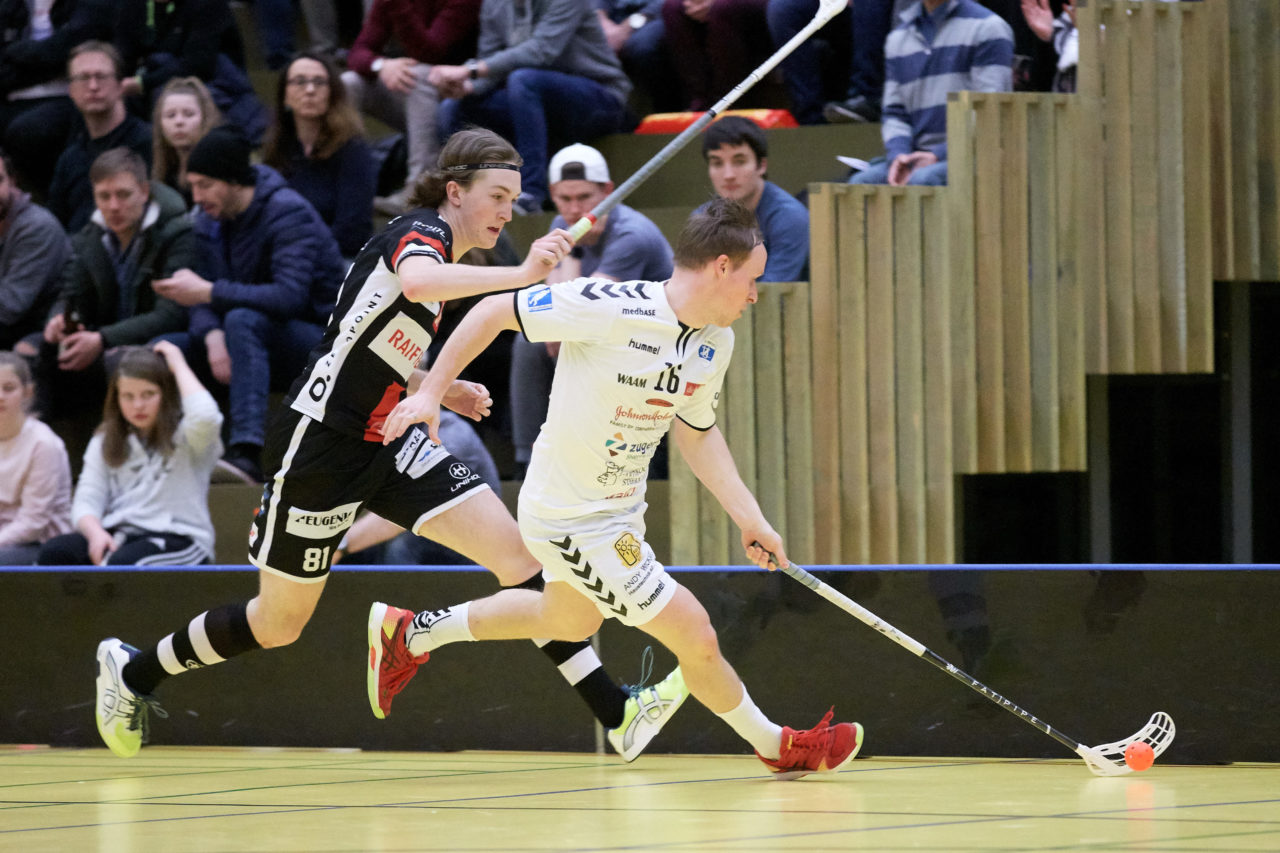 Zug United Herren NLA
Zug United - Chur Unihockey
Resultat 11 : 8 am 18. Februar 2018 in der Sporthalle in Zug 
Bild: Michael Peter