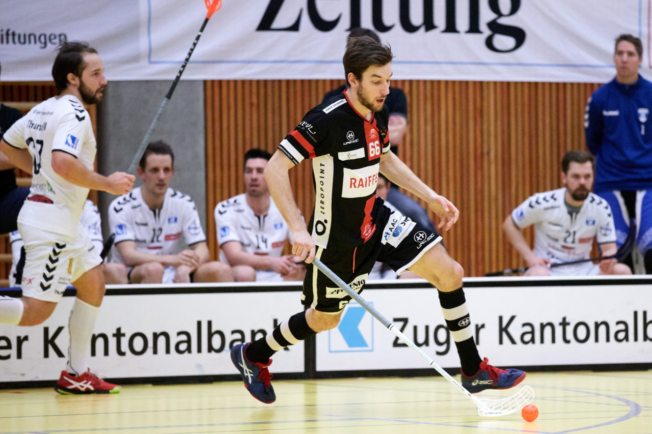Zug United Herren NLA
Zug United - Chur Unihockey
Resultat 11 : 8 am 18. Februar 2018 in der Sporthalle in Zug 
Bild: Michael Peter