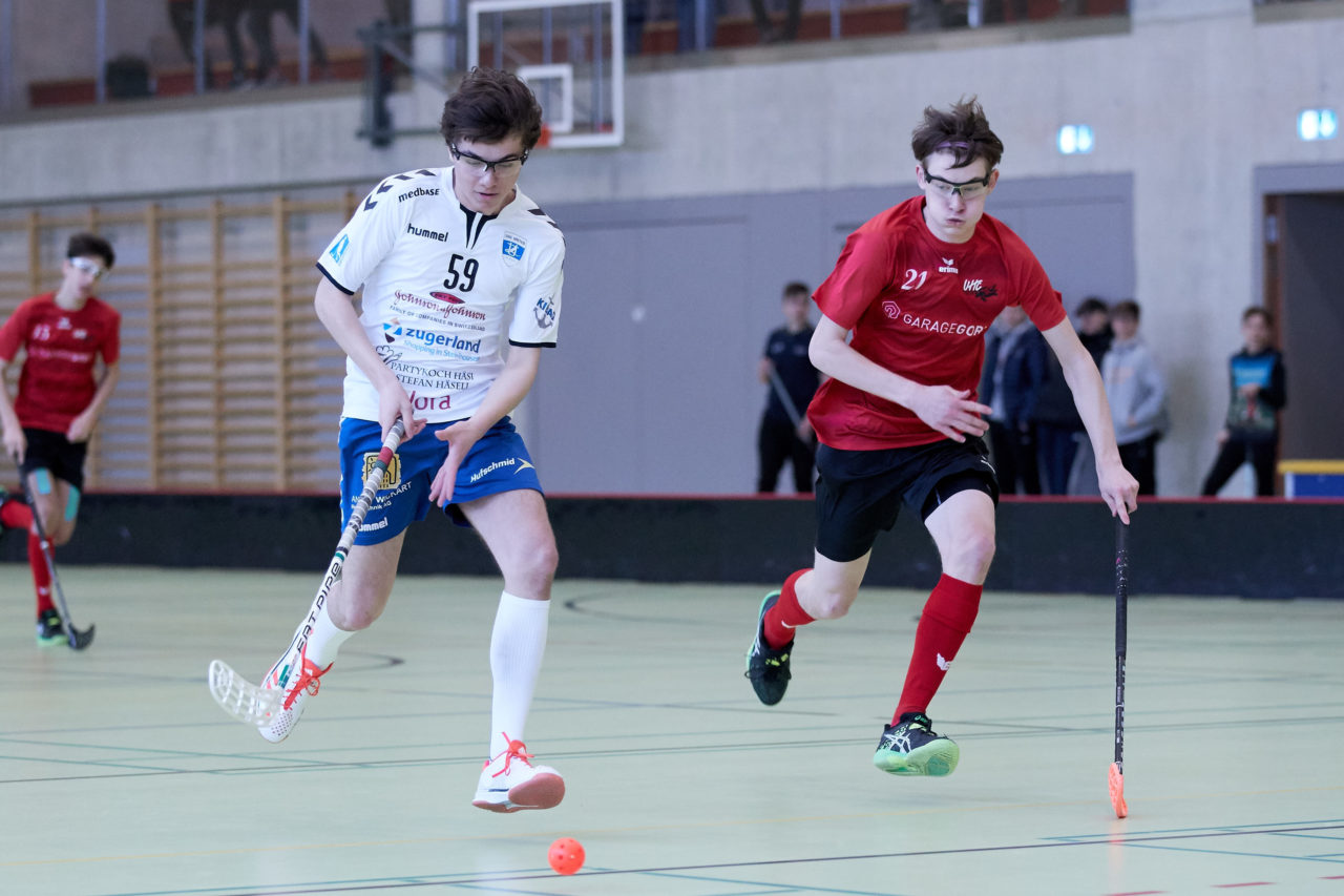 Junioren U16A Zug United - UHC Alligator Malans 
Resultat 10 : 8 am 11. Februar 2018 in der Sporthalle Dorfmatt in Rotkreuz 
Bild: Michael Peter