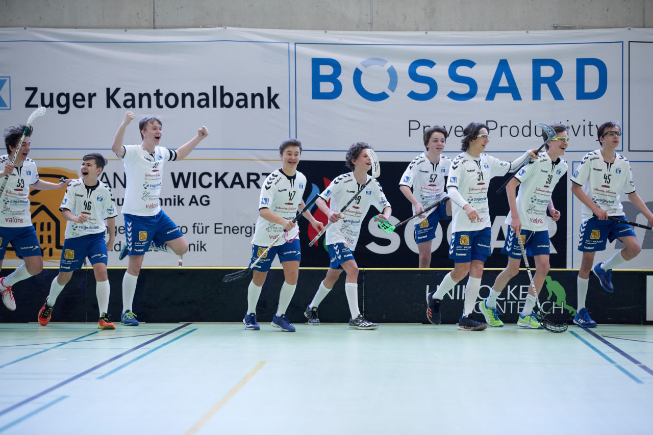Junioren U16A Zug United - UHC Alligator Malans 
Resultat 10 : 8 am 11. Februar 2018 in der Sporthalle Dorfmatt in Rotkreuz 
Bild: Michael Peter