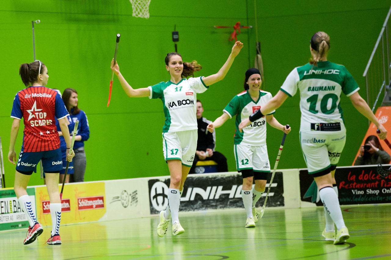 Zug United  Damen NLA
Playouts 5. Spiel 
UHC Waldkirch St.Gallen - Zug United 
Resultat 2 : 3  am 18. März 2018 in der Sporthalle Tal der Demut in St.Gallen 
Bild: Michael Peter