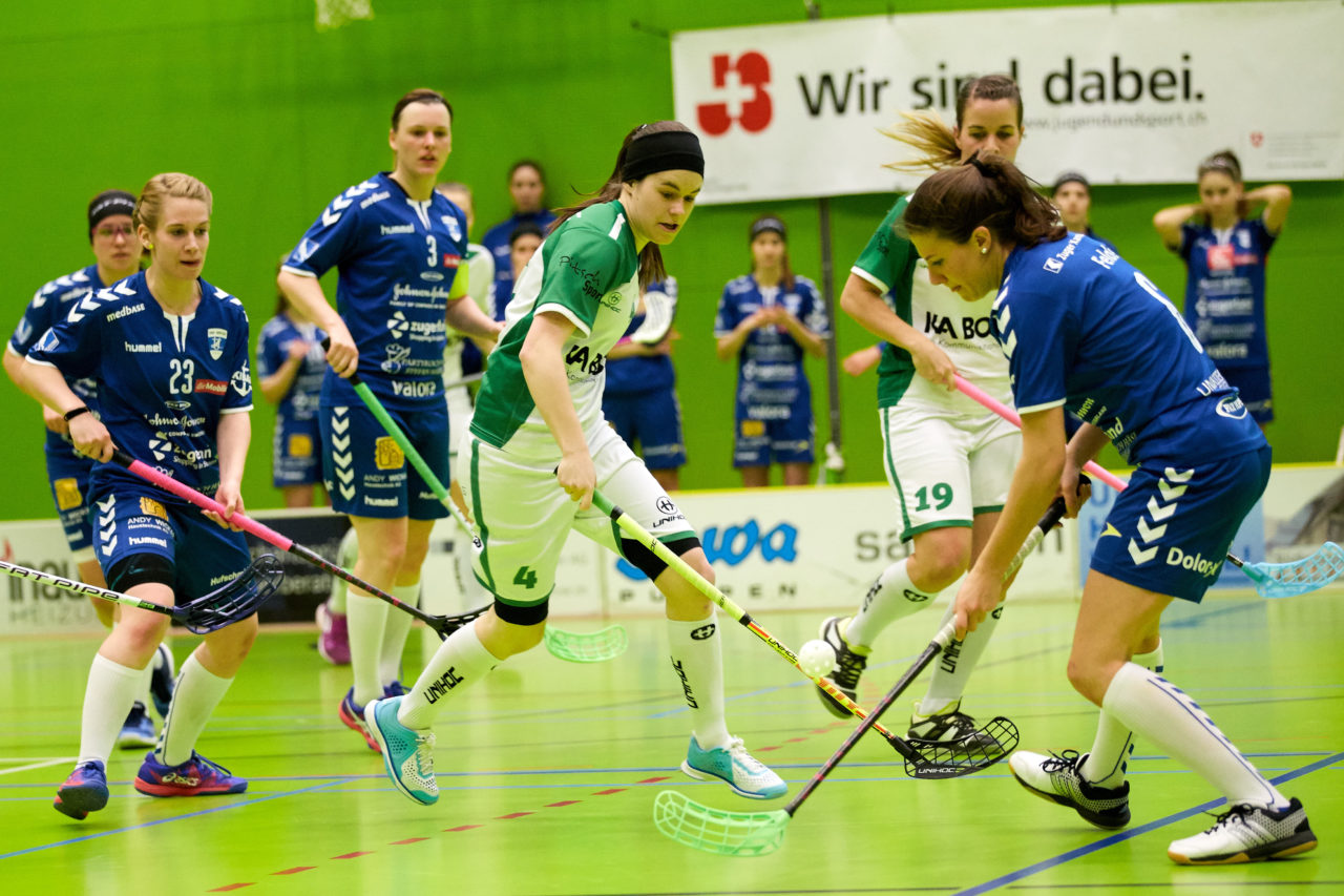 Zug United  Damen NLA
Playouts 5. Spiel 
UHC Waldkirch St.Gallen - Zug United 
Resultat 2 : 3  am 18. März 2018 in der Sporthalle Tal der Demut in St.Gallen 
Bild: Michael Peter
