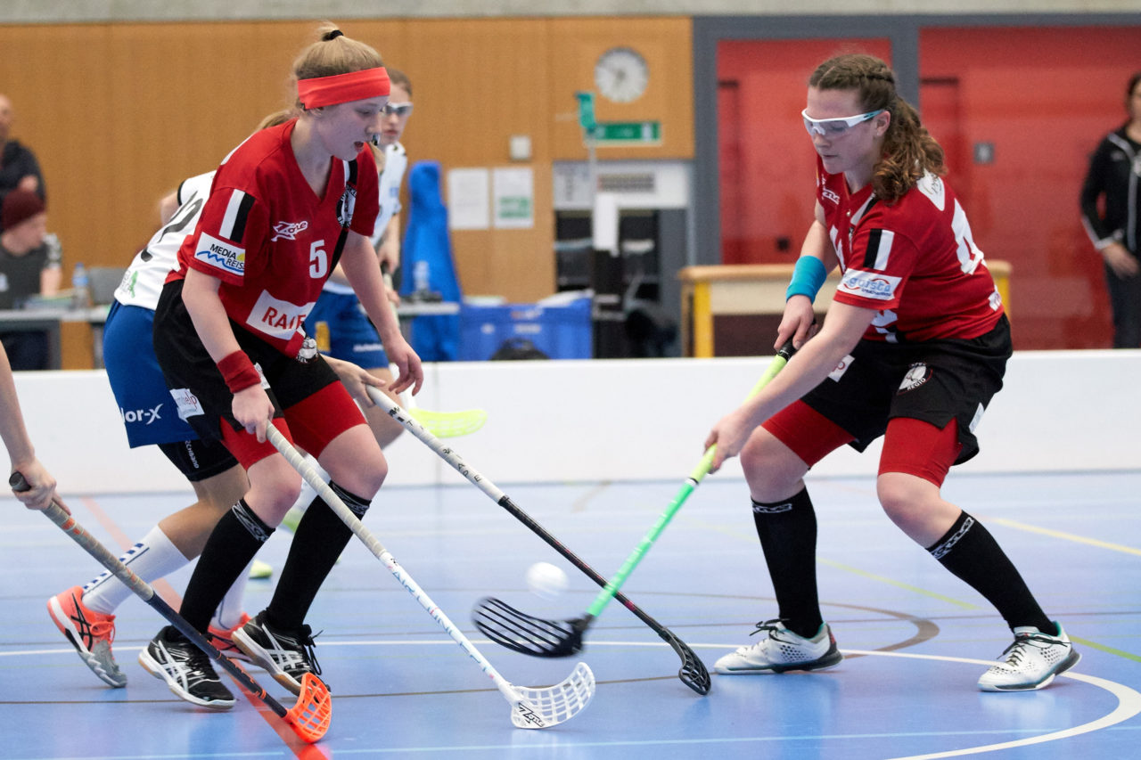 Juniorinnen U21B Aufstiegsspiele 3. Spiel Zug United -  Unihockey Basel Regio 
Resultat 4 : 6 am  18. März 2018 in der Sporthalle Schönenbühl in Unterägeri 
Bild: Michael Peter