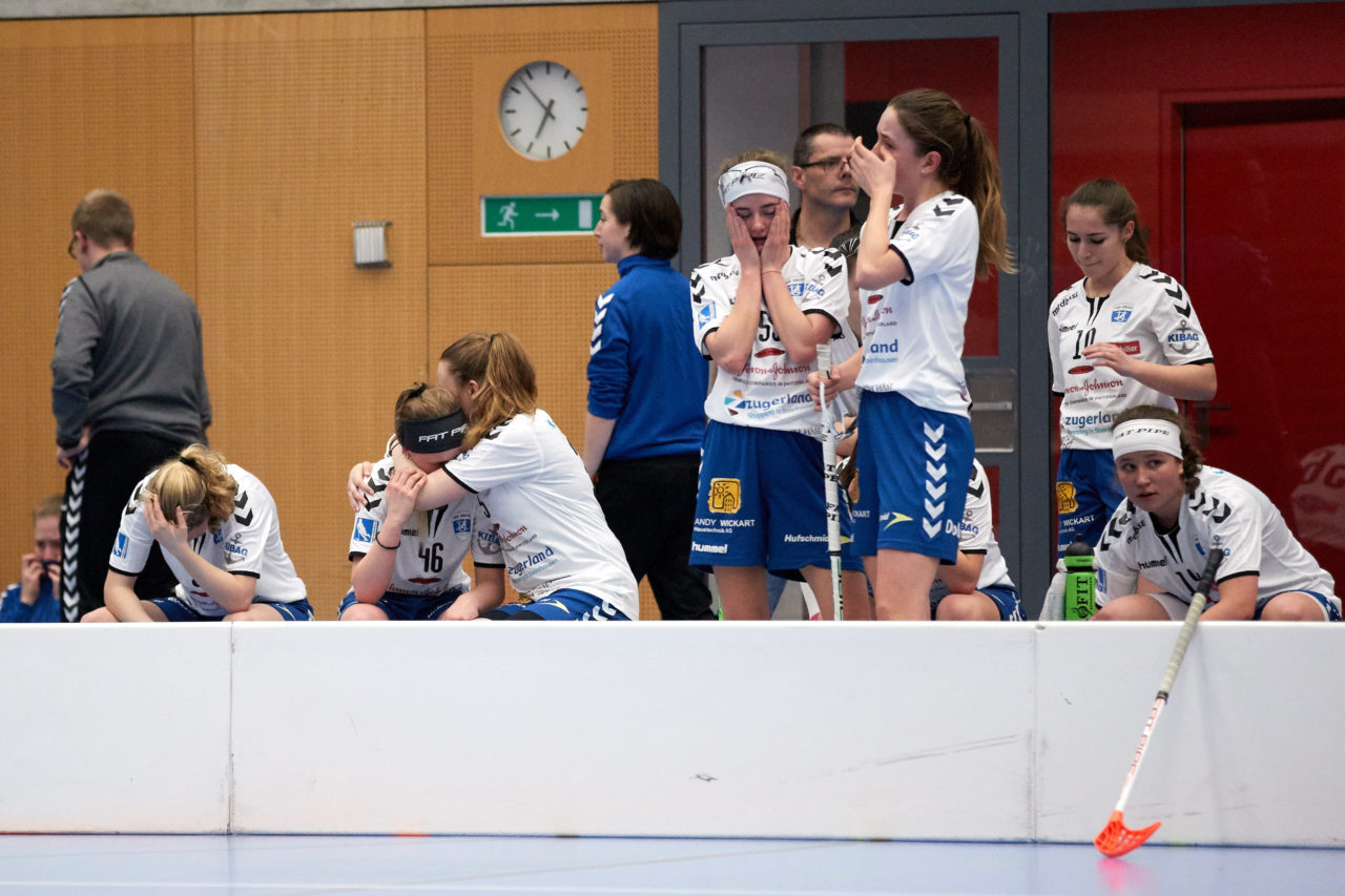 Juniorinnen U21B Aufstiegsspiele 3. Spiel Zug United -  Unihockey Basel Regio 
Resultat 4 : 6 am  18. März 2018 in der Sporthalle Schönenbühl in Unterägeri 
Bild: Michael Peter