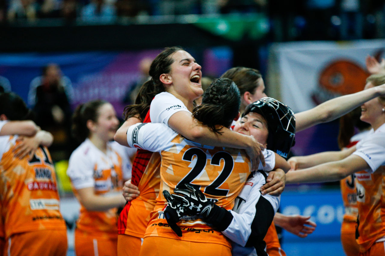 piranha Chur ist Schweizermeister 2018.
(Superfinal SV Wiler-Ersigen - Floorball Köniz, SWISS Arena, Kloten, 22. April 2018)