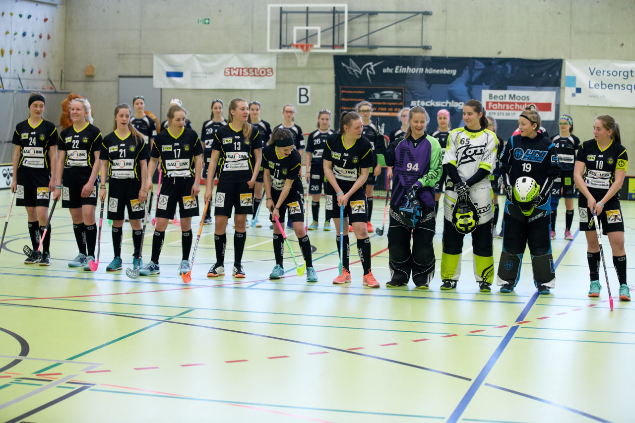 Schweizermeisterschaft 2018 der Juniorinnen B und C 
am 14. und 15. April  2018 in der Sporthalle Dorfmatt in Rotkreuz Der UHC Einhorn Hünenberg wird  in beiden Ligen Schweizermeister 
Bild: Michael Peter