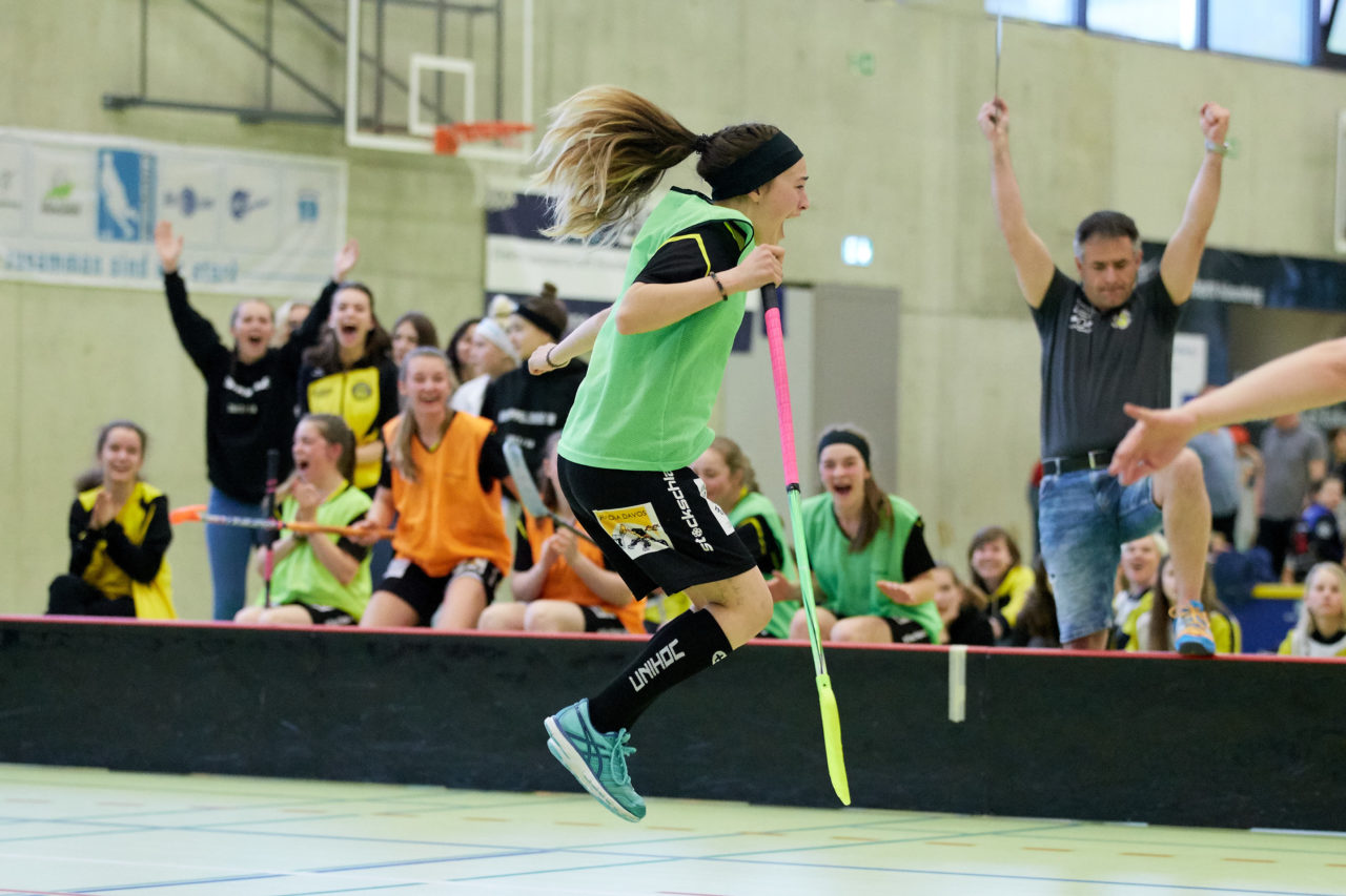 Schweizermeisterschaft 2018 der Juniorinnen B und C 
am 14. und 15. April  2018 in der Sporthalle Dorfmatt in Rotkreuz Der UHC Einhorn Hünenberg wird  in beiden Ligen Schweizermeister 
Bild: Michael Peter