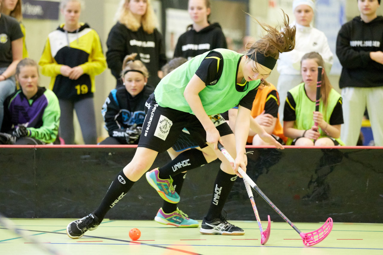 Schweizermeisterschaft 2018 der Juniorinnen B und C 
am 14. und 15. April  2018 in der Sporthalle Dorfmatt in Rotkreuz Der UHC Einhorn Hünenberg wird  in beiden Ligen Schweizermeister 
Bild: Michael Peter