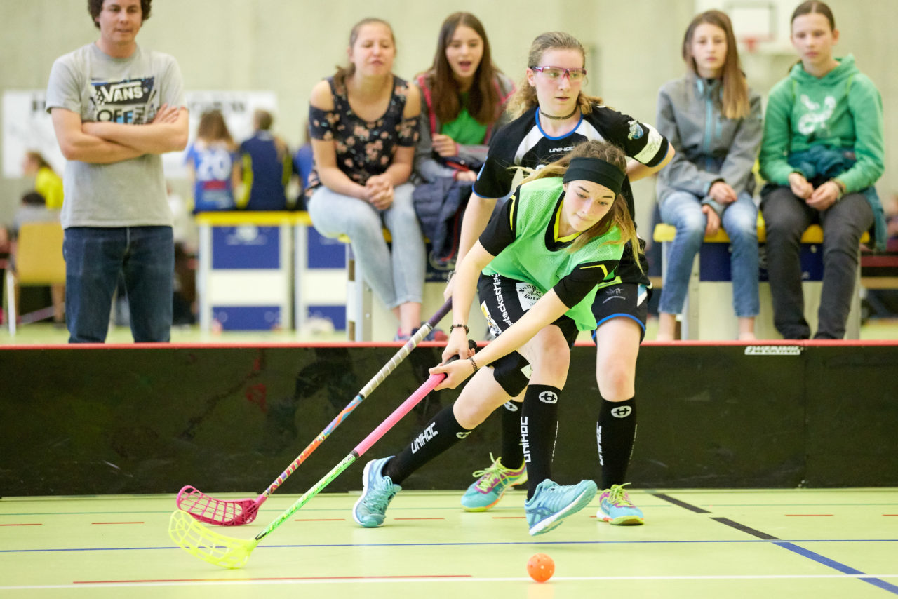 Schweizermeisterschaft 2018 der Juniorinnen B und C 
am 14. und 15. April  2018 in der Sporthalle Dorfmatt in Rotkreuz Der UHC Einhorn Hünenberg wird  in beiden Ligen Schweizermeister 
Bild: Michael Peter