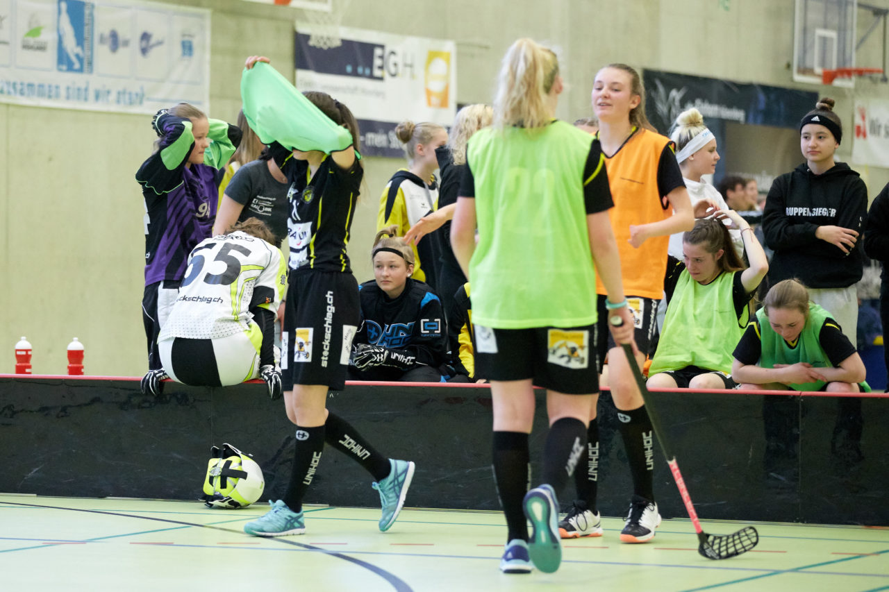 Schweizermeisterschaft 2018 der Juniorinnen B und C 
am 14. und 15. April  2018 in der Sporthalle Dorfmatt in Rotkreuz Der UHC Einhorn Hünenberg wird  in beiden Ligen Schweizermeister 
Bild: Michael Peter
