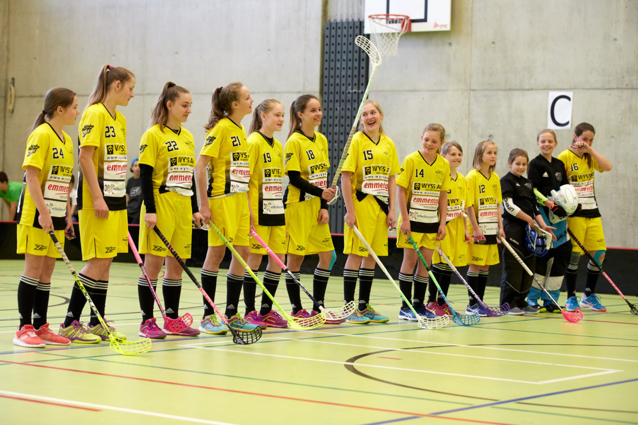 Schweizermeisterschaft 2018 der Juniorinnen B und C 
am 14. und 15. April  2018 in der Sporthalle Dorfmatt in Rotkreuz Der UHC Einhorn Hünenberg wird  in beiden Ligen Schweizermeister 
Bild: Michael Peter