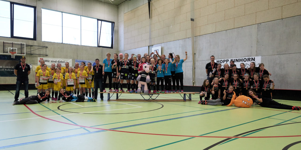 Schweizermeisterschaft 2018 der Juniorinnen B und C 
am 14. und 15. April  2018 in der Sporthalle Dorfmatt in Rotkreuz Der UHC Einhorn Hünenberg wird  in beiden Ligen Schweizermeister 
Bild: Michael Peter