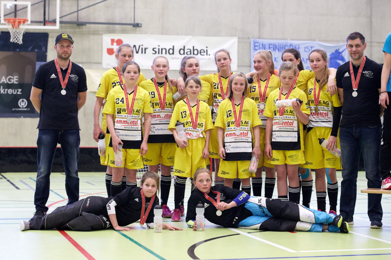 Schweizermeisterschaft 2018 der Juniorinnen B und C 
am 14. und 15. April  2018 in der Sporthalle Dorfmatt in Rotkreuz Der UHC Einhorn Hünenberg wird  in beiden Ligen Schweizermeister 
Bild: Michael Peter